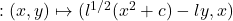 \h:(x,y)\mapsto (\l^{1/2} (x^2+c)-\l y,x)