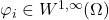 \varphi_i \in W^{1,\infty}(\Omega)