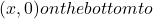 \ (x, 0) on the bottomto 