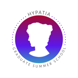 Hypatia logo pegatina borde blanco