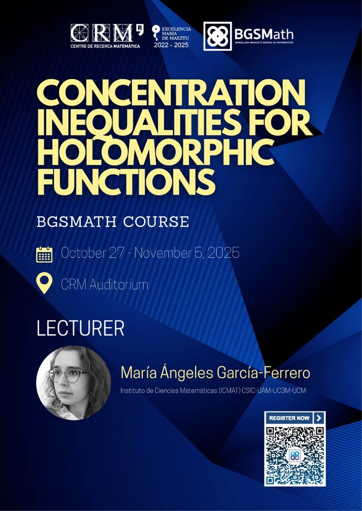 Poster of the BGSMath course Concentration inequalities for holomorphic functions